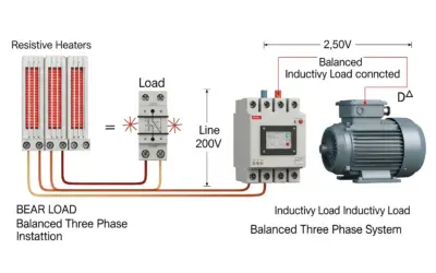 Système Triphasé avec Charges Mixtes